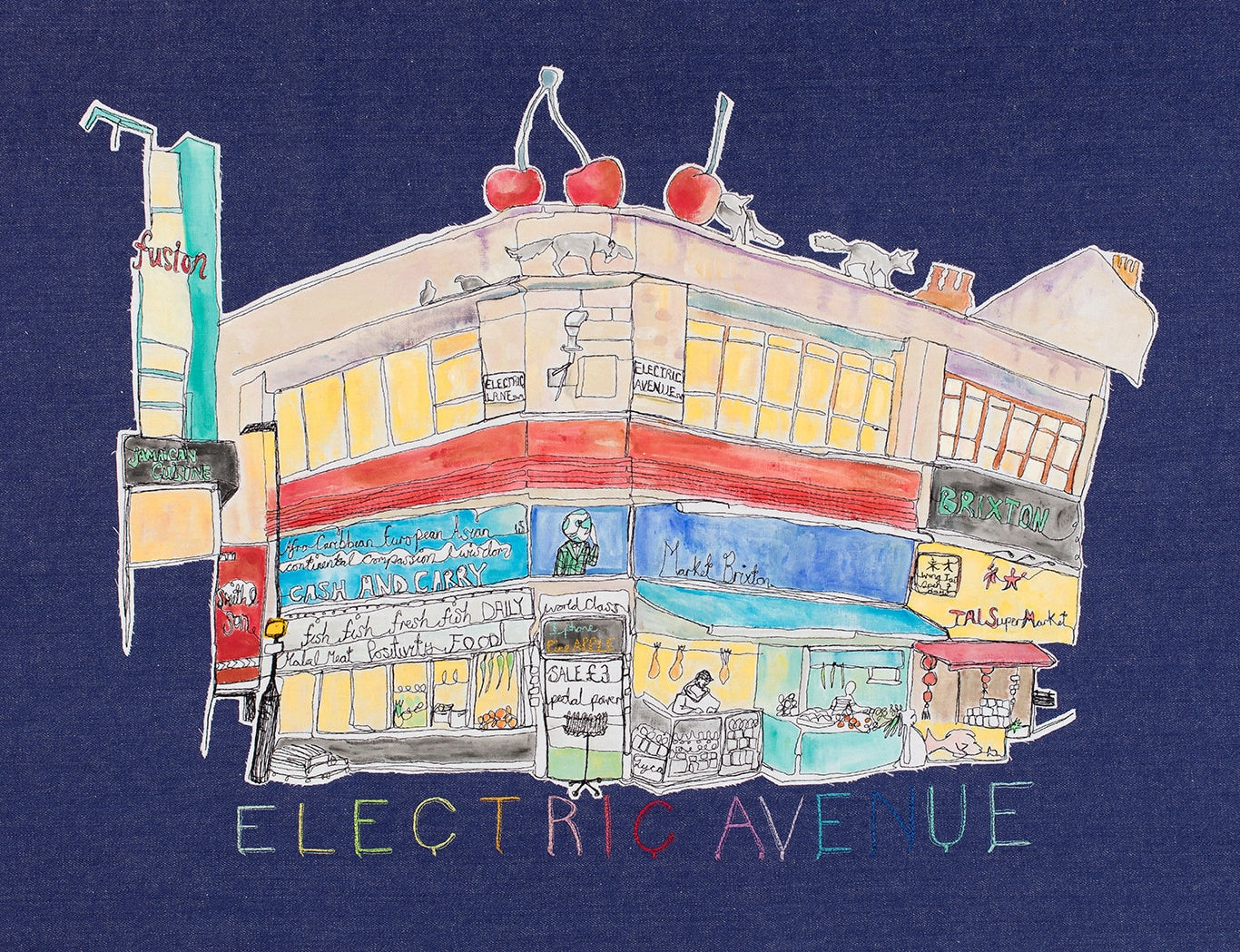 Electric Avenue. Stitched in Brixton. PRINT by Harriet Riddell ...