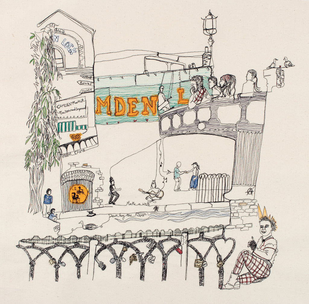 Camden Love Lock - Stitched in Camden Town - PRINT