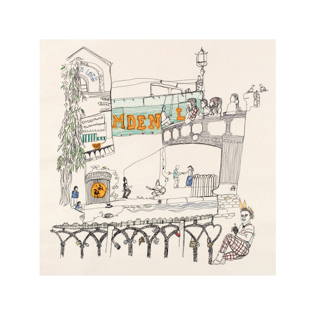 Hariet Ridelle Camden Love Lock - Stitched in Camden Town - PRINT by Harriet Riddell ...