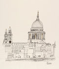 St. Pauls Cathedral Stitched with Pedal Power on the Southbank. Framed.